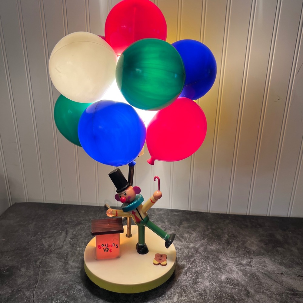 Vintage Dolly Toy 1970s Clown Balloon Lamp | *SEE NOTE* | Nursery Whimsi Kitsch